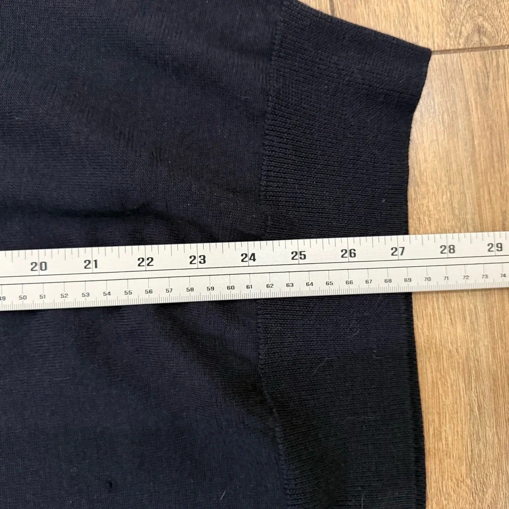 Kartel Sweater Mens XL Navy Blue V Neck Marino Wool Knit Long Sleeve Classic‎
